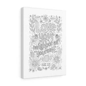 Scripture Sign Love Your Neighbor Mark 12:31 Bible Verse Canvas Christian Wall